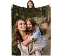 Personalised Photo Blanket for Mum,Customised blanket,Make your own blanket,Gifts for Mum,Personalised Mothers Day Valentines Anniversary Birthday Gifts for Mummy Stepmum Her Women Men Him(1 photo)