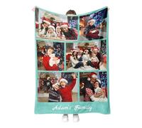 Personalised Photo Blanket - Ultra-Soft Custom Fleece Throw with Your Pictures, for Family and Friends, and Colours
