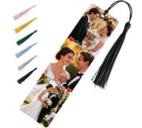Personalised Photo Bookmark Book Lover Gifts Custom Metal Book Mark with Multicolor Tassel Customised Birthday Valentines Gifts for Women Men Girlfriend Boyfriend Teacher Family (4 Photos)