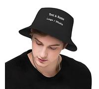 Personalised Photo Bucket Hats with Logo Text for Women Men Adults, Customised Black Sun Cap with Your Design