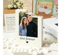 Personalised Photo Building Block Frame Custom Photo Puzzle Building Bricks | Customised Gift for Couples, Anniversary, Valentine's Day, Home Desk Decor(Vertical rectangle)