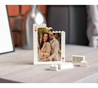 Personalised Photo Building Brick Puzzle with Initials - Custom Picture Block Gift for Valentine’s Day, Couples & Anniversaries - Upload Your Photo - Size (Large)