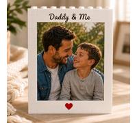 Personalised Photo Building Bricks Puzzle, Dad Gifts from Daughter Son, Custom DIY 3d Jigsaw Puzzle Board Photo Frame, Best Fathers Day Birthday Presents for Dad, Men, Grandpa & Family Keepsake