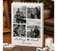 Personalised Photo Building Bricks Puzzle, Dad Gifts from Daughter Son, Custom DIY 3d Jigsaw Puzzle Board Photo Frame, Best Fathers Day Birthday Presents for Dad, Men, Grandpa & Family Keepsake