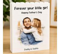 Personalised Photo Building Bricks Puzzle, from Daughter Son, Custom DIY 3d Jigsaw Puzzle Board Photo Frame, Best Birthday Presents for Dad, Men, Grandpa & Family Keepsake