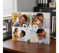 Personalised Photo Building Bricks Puzzle, Gift for Dad from Daughter Son, Custom DIY 3d Jigsaw Puzzle Board Photo Frame, Best Fathers Day Birthday Presents for Dad, Men, Grandpa & Family Keepsake