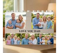 Personalised Photo Building Bricks Puzzle, Gift for Dad from Daughter Son, Custom DIY 3d Jigsaw Puzzle Board Photo Frame, Best Fathers Day Birthday Presents for Men, Grandpa & Family Keepsake