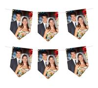 Personalised Photo Bunting, Flag Banner, Photo Banner CUTOUT Party Accessory Hen Parties Stag Birthdays (24 Bunting Flags)