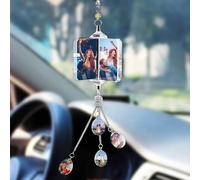 Personalised Photo Car Hanging Ornament Custom Crystal Rear View Mirror Accessories Customised Photo Gift Driving Test Pass First Car Gifts for Son Daughter Dad Mom