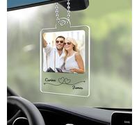 Personalised Photo Car Hanging Ornament,Custom Rear View Mirror Accessories with Photo&Song,Spotifty Acrylic Plaque Car Decorations Interior Gift for Boyfriend,Girlfriend