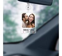 Personalised Photo Car Hanging Ornament Photo Gifts Acrylic Car Ornament Custom Photo Gift Driving Test Pass First Car Gifts for Son Daughter Dad Mom Car Interior Decoration