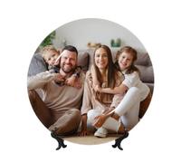 Personalised Photo Ceramic Dinner Plate, Custom Photo/Text Decorative Plate, with Stands, for Ring Plates Decorative Plates Sundry Plates Ornaments, Personalised Gifts for Your Family Friend Lover