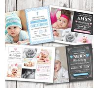 Personalised Photo Christening Baptism Invitations Boy or Girl • Choose from 23 stunning designs + coloured Envelopes