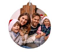 Personalised Photo Christmas Bauble, 2025 Xmas Tree Decorations, Personalised Christmas Tree Decorations, Xmas Baubles Gifts for Family Couples Him Her (Round)