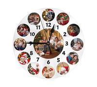 Personalised Photo Clock, Personalized Round Clock with Photo Text, Custom Round Clock, Customized Wall Clock Gift for Mother Father Family Christmas Xmas Wedding Valentines Day Birthday Anniversary