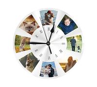 Personalised Photo Clock, Personalized Round Clock with Photo Text, Custom Round Clock, Customized Wall Clock Gift for Mother Father Family Christmas Xmas Wedding Valentines Day Birthday Anniversary