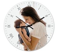 HAOANGZHE Personalised Photo Clock - Your Image Printed on the Clock, Personalised Non Ticking Silent Round Clock for Kitchen Living Room Bedroom Bathroom Home