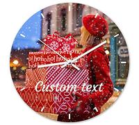 HAOANGZHE Personalised Photo Clock - Your Image Printed on the Clock, Personalised Non Ticking Silent Round Clock for Kitchen Living Room Bedroom Bathroom Home