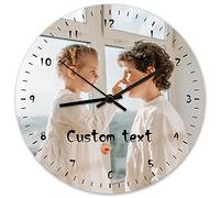 HAOANGZHE Personalised Photo Clock - Your Image Printed on the Clock, Personalised Non Ticking Silent Round Clock for Kitchen Living Room Bedroom Bathroom Home