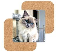 PERSONALISED PHOTO COASTER - Custom Any Text Any Photo Upload Wooden 9cm Square Glossy Gift Idea