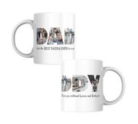 Personalised Photo Collage Coffee Tea Mug Cup with Five Pictures Inside Letters with a Special Message. 5 Pictures Inside Daddy for Birthday's, Father's Day, Special Occasions etc