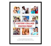 Personalised Photo Collage Poster Print, Custom Wall Art Home Decor Multi images Print, Birthday, Friends,Family Wedding Pets Anniversary, Christmas Secret Santa, Add your own Photos (16x20 in)