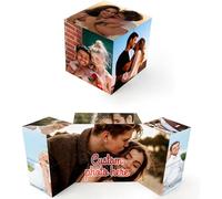 Personalised Photo Cube, Custom 3D Rotatable Cube Puzzle with 9 Pictures, Customized Gift for Family, Friends, Birthday, Christmas, Wedding, Valentine's Day