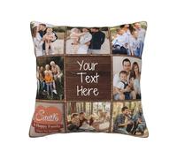Personalised Photo Cushion Covers with Family Friends Pets Photos Collage, Customised Square Throw Pillow Case Design Gifts for Mother Father Birthday Christmas New Year Thanksgiving Valentine's Day
