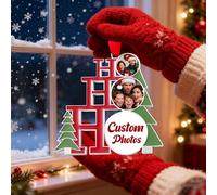 Personalised Photo Decorations, Christmas Tree Custom Metal Ornaments, Ideal for Mothers, Fathers, Friends, Lovers, Weddings and Baby's First Christmas (3 circles)