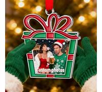 Personalised Photo Decorations, Christmas Tree Custom Metal Ornaments, Ideal for Mothers, Fathers, Friends, Lovers, Weddings and Baby's First