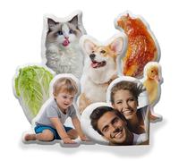 Personalised Photo Face Custom Pillow - Upload Your Picture On Soft Baby Velvet Cushion - Unique Gift For Valentine‘s Day, Christmas & Birthdays (Multiple Sizes 40cm to 70cm) (40 CM/15.75 Inch)