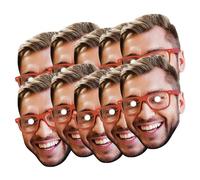 Personalised Photo Face Masks - Perfect For Hen Do, Stag Do, Birthday Party - Custom DIY Self Assembly Kit - 40 Masks