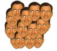 Personalised Photo Face Masks - Ready To Wear - Custom Party Masks for Hen Do, Stag Do, Birthdays & Celebrations - Perfect for Fun Events (With Wooden Stick, 20)