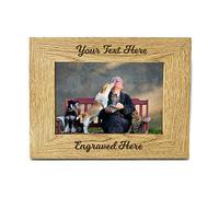 Personalised Photo Frame 4x6 Laser Engraved Wood Frame 7x5 Wooden Picture Photo Frame Custom Any Text Gift for Grandpa Grandma Thank you Teacher Graduation Nanny Grandad Christmas(Design 02 Landscape)