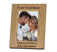 Personalised Photo Frame 6x4 Picture Frames Engraved Wooden Picture Frames with Any Text for Him Her Mum Mothers Day Wedding Graduation Christmas Valentines (Portrait)