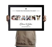 Personalised Photo Frame A3 Black Printed with GRANNY and Collage of pictures inside the letters with a special message. Gift for Her, Grandparent, Birthday, Christmas, Mothers Day