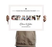 Personalised Photo Frame A3 White Printed with GRANNY and Collage of pictures inside the letters with a special message. Gift for Her, Grandparent, Birthday, Christmas, Mothers Day