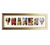 Personalised Photo Frame any Name Word 3 to 9 letters Single Mounted Unique Birthday Picture Gift Present (Gold Finish Cream Mount, 7 Letter)