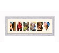 Personalised Photo Frame any Name Word 3 to 9 letters Single Mounted Unique Birthday Picture Gift Present (Shabby Chic Cream Mount, 6 Letter)