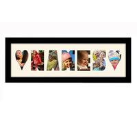 Personalised Photo Frame any Name Word 3 to 9 letters Single Mounted Unique Birthday Picture Gift Present (Black Finish Cream Mount, 7 Letter)