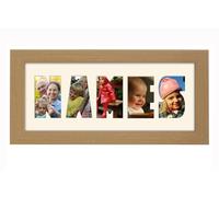 Personalised Photo Frame any Name Word 3 to 9 letters Single Mounted Unique Birthday Picture Gift Present (Oak Finish Cream Mount, 5 Letter)
