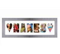 Personalised Photo Frame any Name Word 3 to 9 letters Single Mounted Unique Birthday Picture Gift Present (Brushed Silver White Mount, 7 Letter)