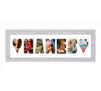 Personalised Photo Frame any Name Word 3 to 9 letters Single Mounted Unique Birthday Picture Gift Present (Shabby Chic White Mount, 7 Letter)