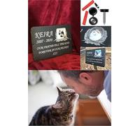 Personalised Photo Frame Cat Memorial Plaque 25cm x 18cm. Grave Ornaments gift Cats, Dog, Pet Memorial Gifts. Personalised Engraved Plaques for Bereavement Grave Marker sympathy gift optional stake