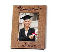Personalised Photo Frame Custom Gifts for Graduation for Him Her Friend Personalised Gift for Women Man Him 7"x 5" Engraved Dark Wooden Picture Frames(Design 1 Portrait)