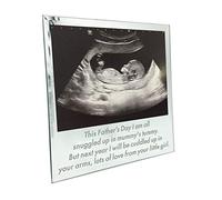 Personalised Photo Frame for Her New Parents Couples Family Custom 5X7 Glass Photo Album for Baby Women Wife Babies Silver Glass Mirror Frame Gift for Fathers Day Pregnant Chistmas Mothers Day (Baby)