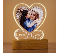 Personalised Photo Frame Lamp Gifts, Customized LED Night Light with Pictures and Texts, Presents for Mothers Day Fathers Day Birthday Anniversary Christmas Valentines