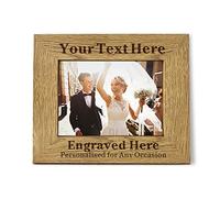 Personalised Photo Frame Laser Engraved Photo Frame 4X6 Personalised Picture Frame 5X7 Perssonalised Gifts for Wedding Mothers Day Fathers Day Christmas with Any Text (Landscape, Personalised Text)