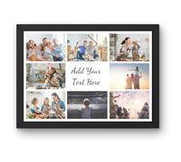 Personalised Photo Frame Poster - Add 8 Images & Custom Text - Choose Colour, Font Style - Multi Photo Collage Print | A4, A3, A2 Custom Poster Prints & Personalised Photo Gifts | L2BP