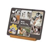 Personalised Photo Frames with Your Family Pets Dog Picture Text Words, Customised Grey Metal Prints Picture Frame Gifts for Family Friends Lovers Kids on Birthday Christmas Wedding, 7x5 / 8x6 Inch